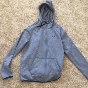 Grey Drifit Nike Zip Hoodie